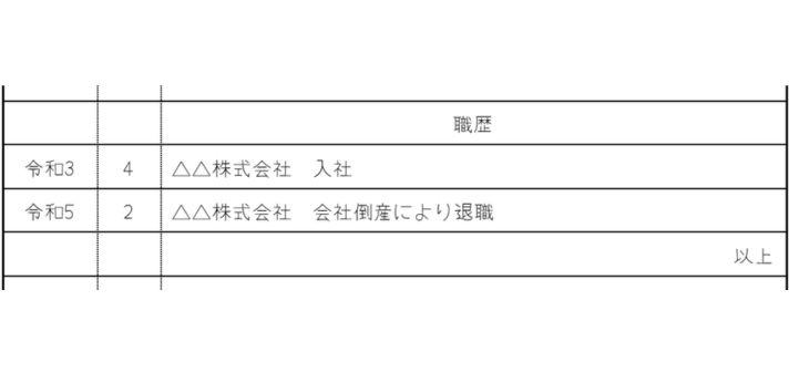 会社都合退職の場合の履歴書の書き方の画像