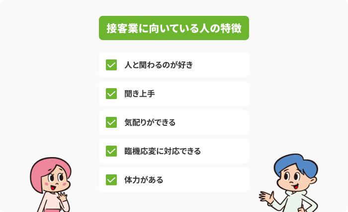接客業に向いている人の特徴の画像