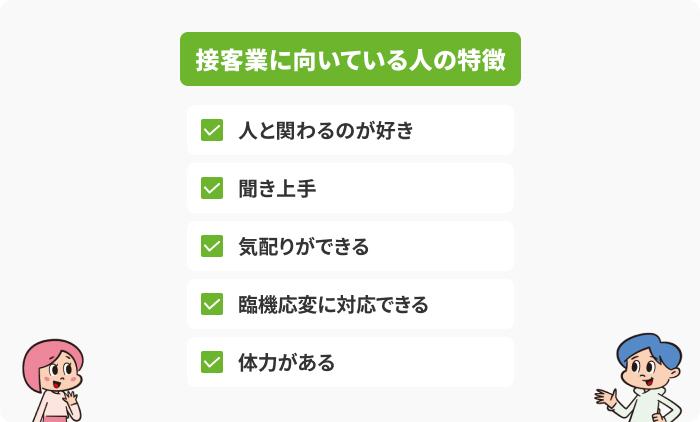 接客業に向いている人の特徴の画像