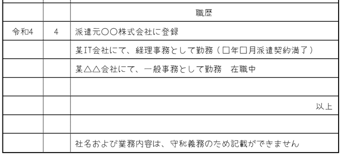 派遣先に守秘義務(秘密保持義務)がある場合の画像