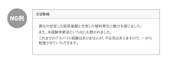既卒の志望動機でよくあるNG・OK例の画像