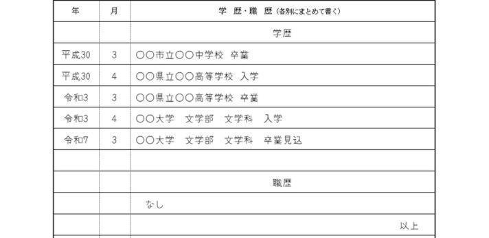 学歴・職歴の画像