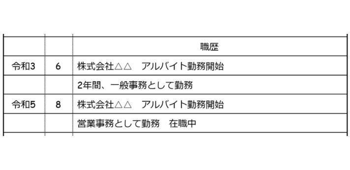 職歴が多い場合は関連性が高い仕事を厳選して記入の画像