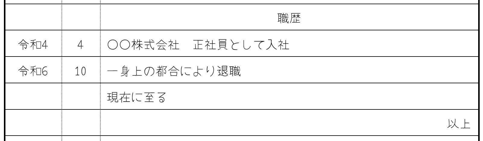 職歴欄の画像