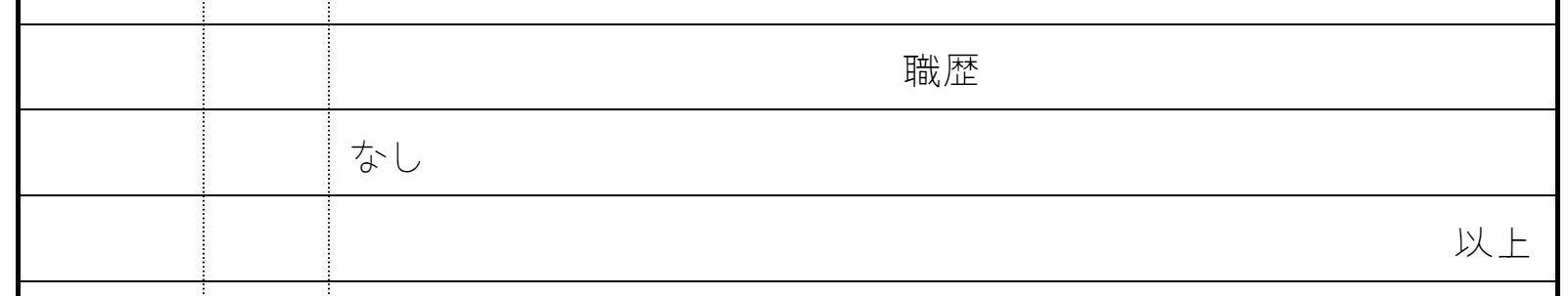 正社員・非正規社員ともに経験のない方は「なし」と書くの画像
