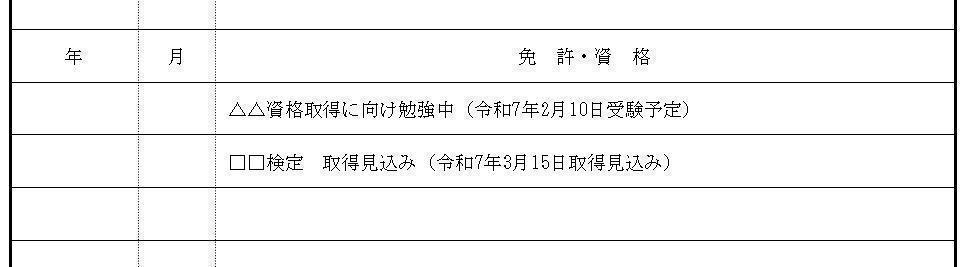 資格はないが取得を目指して勉強中の場合の画像