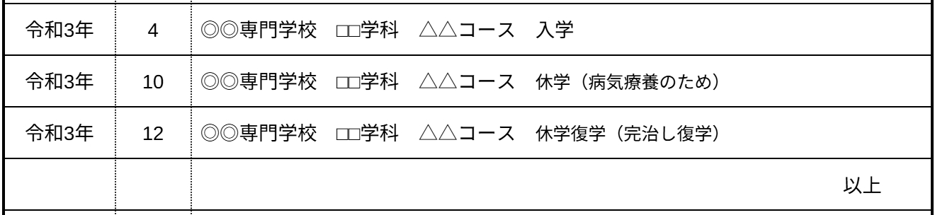 専門学校を途中で休学の画像