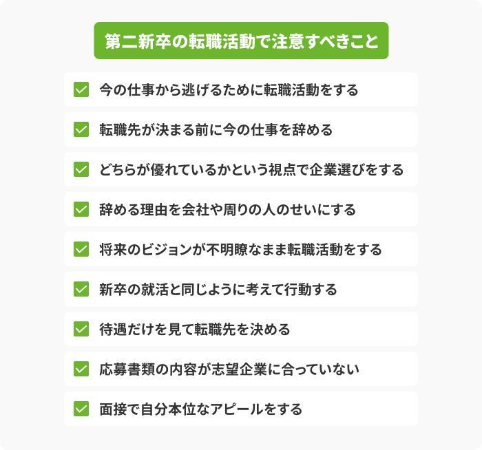 【重要】第二新卒の転職活動で注意すべきことの画像